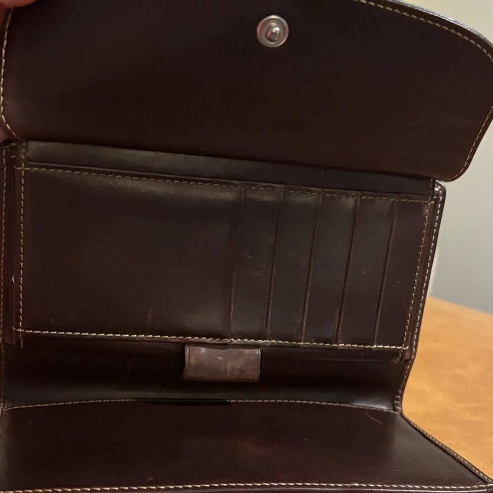 Dooney & Bourke Black Leather Wallet with Gold Accent